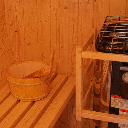 2-4 Person Outdoor Barrel Sauna - Premium White Pine - Backyard Steam Relaxation Haven