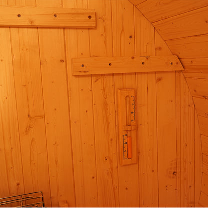 2-4 Person Outdoor Barrel Sauna - Premium White Pine - Backyard Steam Relaxation Haven