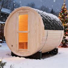 2-4 Person Outdoor Barrel Sauna - Premium White Pine - Backyard Steam Relaxation Haven