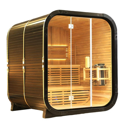 Outdoor Traditional  Square Steam  Sauna (Thermo Spruce) - Premium Home Spa Experience