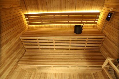 Outdoor Traditional  Square Steam  Sauna (Thermo Spruce) - Premium Home Spa Experience
